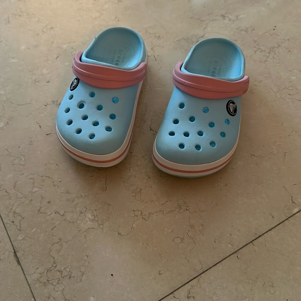 CROCS size 10 great condition pink and aqua